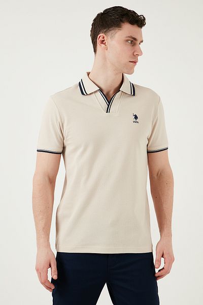 U.S. Polo Assn. U.S. Polo Cotton Slim Fit Polo Neck T-Shirt Men's Polo Neck t Shirt G081Sz 0112085130