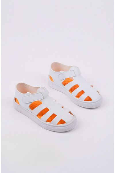 McDark Children's Orthopedic White Sandals with Velcro