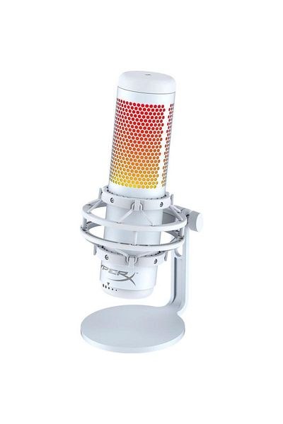 HyperX Microfon HyperX QuadCast S, Alb, moduri Stereo, Omnidirectional, Cardioid, Bidiectional