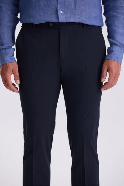 Jakamen Lacivert Comfort Fit Bambu Karışımlı Rahat Kesim Esnek Kumaş Pantolon