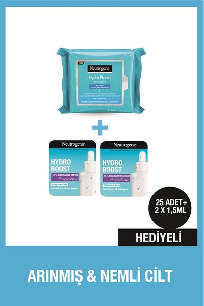 Neutrogena Hydro Boost Makeup Remover Wipes + Niacinamide Serum Gift