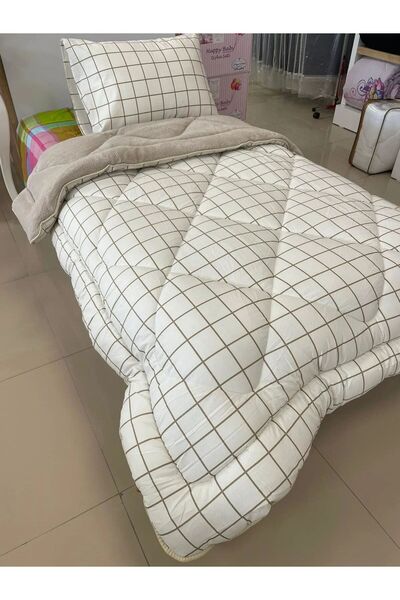 GALAWARRA Welsoft Pamuklu Çift Taraflı Tek Kişilik Yorgan + Yastık Kılıfı Set