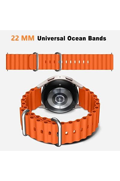 Generic Ocean Band Compatible with Samsung Gear S3 Frontier/Classic, 22mm Adjustable Soft Silicone Sport Loo