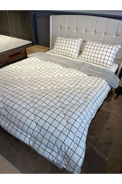 GALAWARRA Welsoft Cotton Double Sided Double Duvet + 2 Pillowcase Set