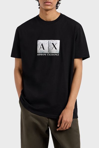 Armani Exchange Armani Exchage εμπριμέ 100% βαμβάκι κανονική εφαρμογή με λαιμόκοψη ανδρικό μπλουζάκι XM 000555   AF10358