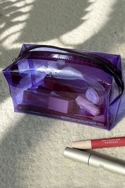 synee Transparent Purple Makeup Bag