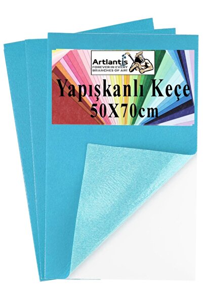 Artlantis Light Blue Adhesive Felt 50X70 cm 3 Pieces 2.0 mm Self-Adhesive Col...
