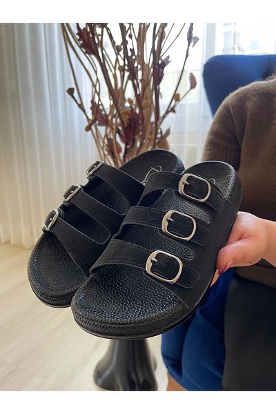 SUNSTEP Soft Orthopedic Sole Adjustable Buckle Slippers According to Foot Shape