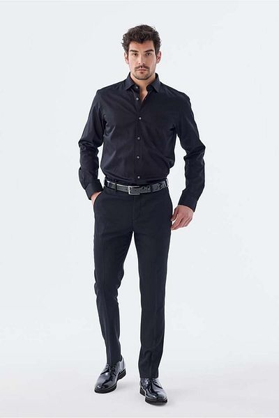 Jakamen Μαύρο παντελόνι Comfort Fit με πλαϊνή τσέπη