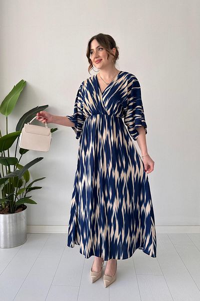 MaziButik Rochie de liliac albastru bleumarin