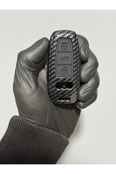 LUXE AKSESUAR Audi Smart A8L Q7 3 κουμπιά νέα θήκη Κουμπί θήκης από ανθρακονή...