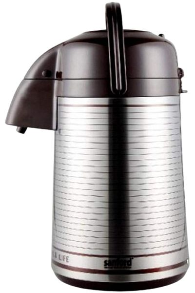 NO NAME Saif Elegant Tea and Coffee Thermos Refrigerator, 3 Liter Pressure, Silver Black Color, Distinctive Design
