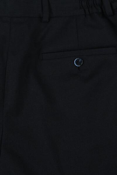 Jakamen Koyu Lacivert Comfort Fit Beli Lastikli Yünlü Kumaş Pantolon