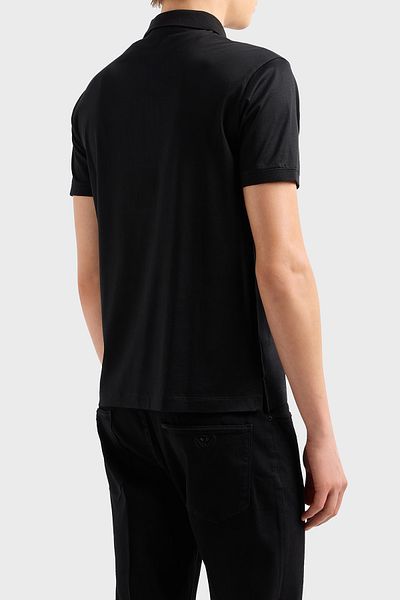 Emporio Armani Βαμβακερό μπλουζάκι με κανονική εφαρμογή με μισό φερμουάρ πόλο γιακά Ανδρικό μπλουζάκι POLO COLLAR EM00108