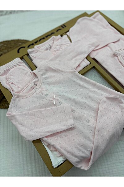 Caramell Jakarlı 10'lu Yazlık Hastane Çıkışı Zıbın Seti (Yenidoğan) 2025