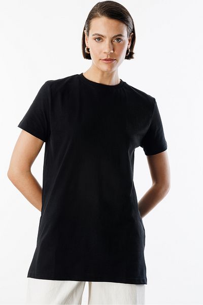 GENIUS STORE Regular Fit Crew Neck Basic Απλό κοντό μανίκι 100% βαμβακερό χιτώνα OVERSIZE-TUNIC