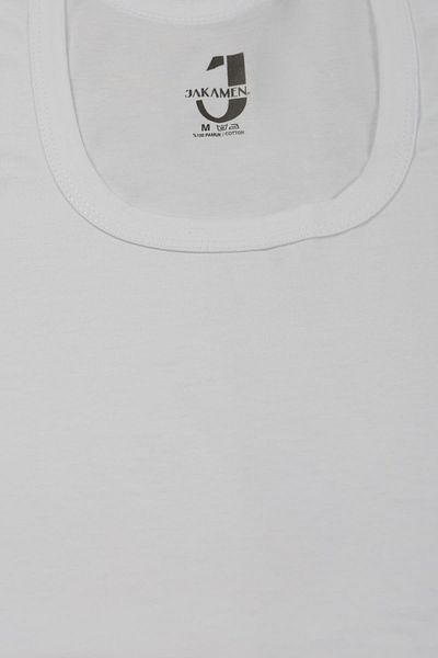 Jakamen White Basic Flexible Fabric 100% Cotton Undershirt