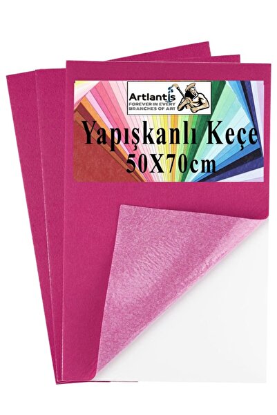 Artlantis Pink Adhesive Felt 50X70 cm 3 Pieces 2.0 mm Self-Adhesive Colorful ...