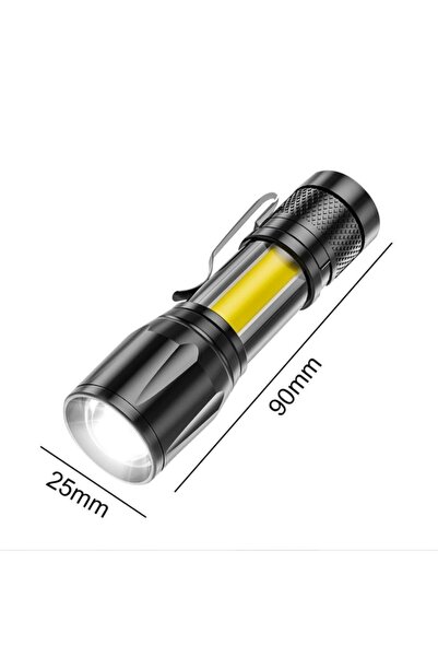 ATG MİNİ ELFENERİ,GÜÇLÜ DİNAMİK PRATİK CEP FENERİ USB ŞARJLI EL FENERİ