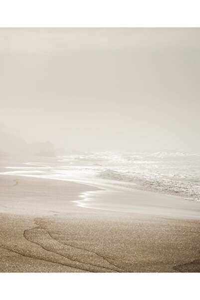 Harikabirev HARİKABİREV|SOFT| KREM TONLAR KUMSAL KOMBİNİ |ÇERÇEVELİ CAM TABLO 3LÜ DİKEY