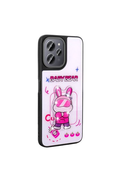 VARDAR AKSESUAR Redmi 12 4g Case Vrdr Amas Silicone Cover with Shining Embossed Iconic Figure - White