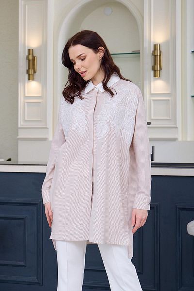 Moodbasic Lace Detailed Striped Shirt-11247