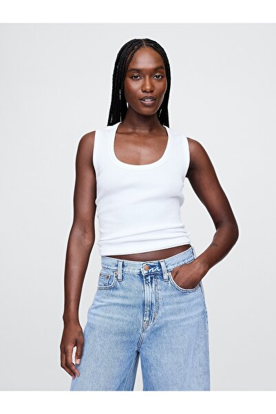 GAP Kadın Whıte Fitilli Halter Yaka Atlet