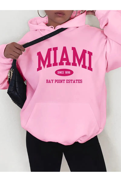 SimStone Trden Women's Letter Pattern Printed Stylish Casual Hoodie Sweatshirt