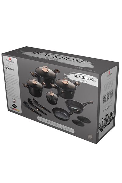 Berlinger Haus 15-piece Black Rose Berlinger Haus BH 8234 cookware set, non-stick, titanium
