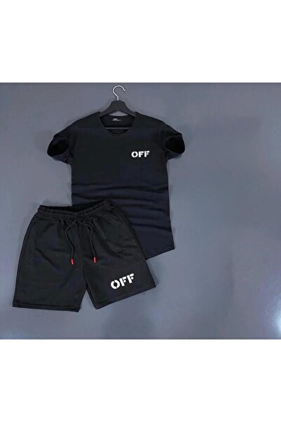 NEW TRENDY COLLECTİON 2-Piece Tracksuit with Shorts Off Printed