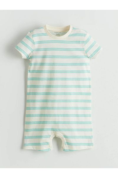LC Waikiki Lcw Baby Beige Crew Neck Baby Boy Jumpsuit 2-Pack