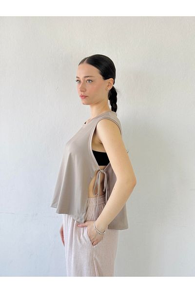Retrobird Yoga Top with Side Laces Women's Paper Bag Color