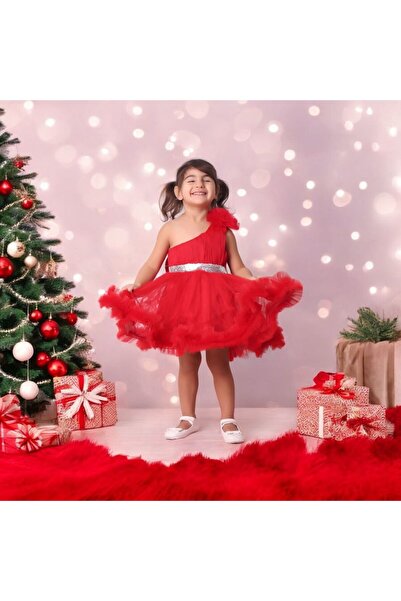 Ahsenimbebe TEK OMUZ KISA KIZ ÇOCUK ABİYE