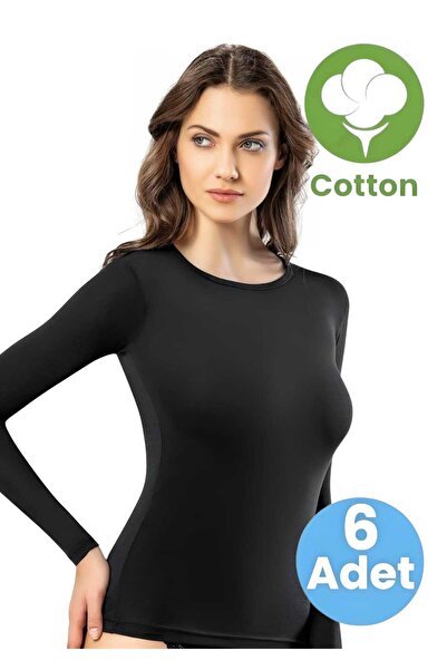 Tezzgelsin Жіноча 6-пара довгих рукавів круглий комір бавовняна футболка