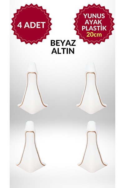 MKLAKS YUNUS Ayak 20Cm BEYAZ Ayak Mobilya Plastik Konsol Komidin Şifonyer Kol...