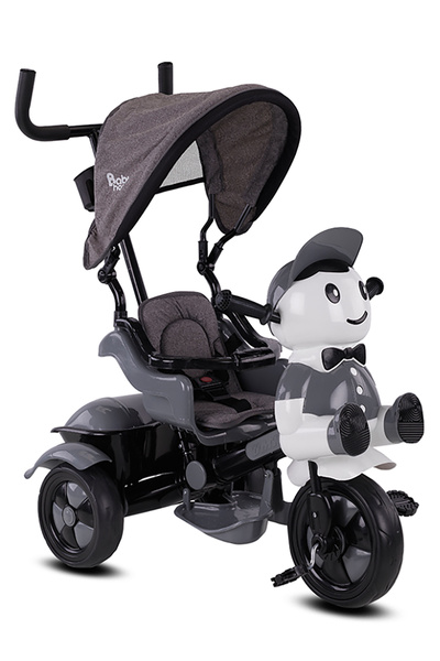 BabyHope 125a Yupi Triycle 3 Tekerli Kontrollü Bisiklet (PEDLİ) Gri