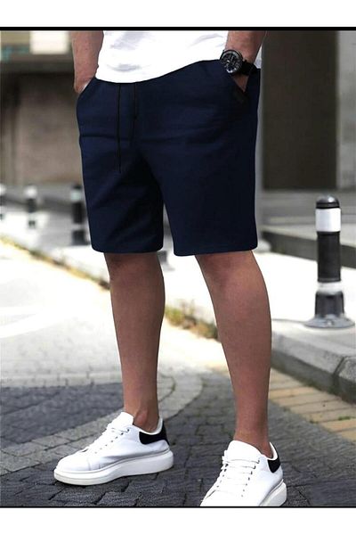 SELENA BUTİK Unisex Μαύρο ίσιο σορτς Comford με χαλαρή εφαρμογή