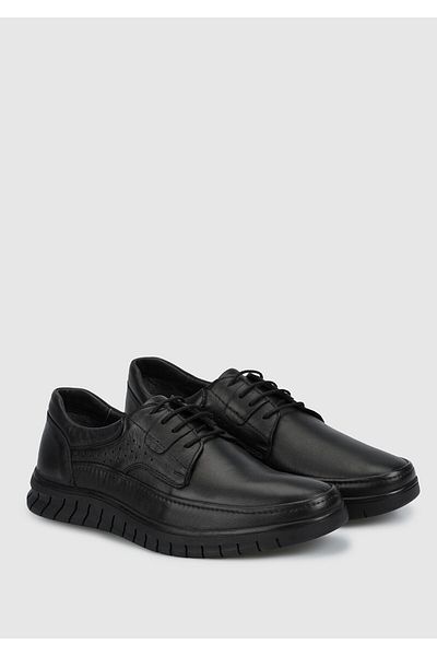 Eclipse Men's Black Leather Shoes