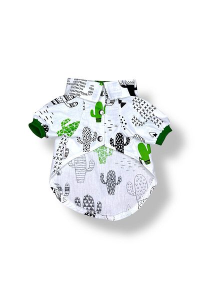 PetiliDünya Cactus Shirt 100% Cotton Summer Dog Shirt Cat Shirt