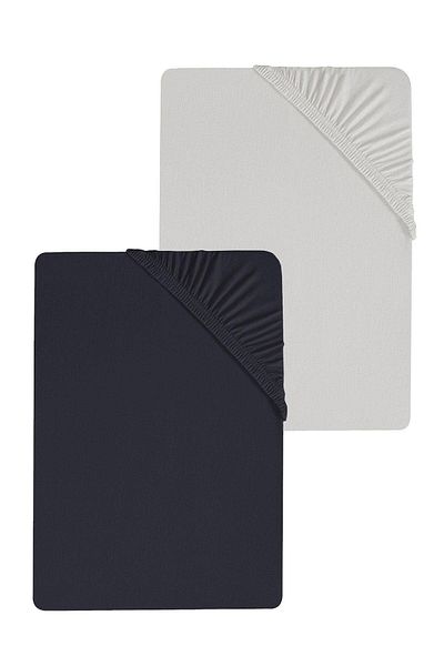 COTENCONCEPT 2 Pieces Plain Cotton Single 80 X 200 X 30 cm Elastic Combed Bed Sheet