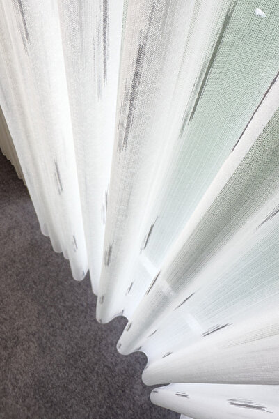 Brillant New Season Tulle Curtain - Linen Floor, Anthracite Gray Line Stable