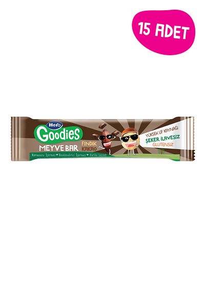 Hero Goodies Hazelnut Cocoa Fruit Bar, 30 Gr X15 Pack