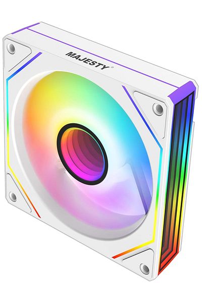 majesty مروحة إنفينيتي ARGB 12 سم، PWM، 4 سنون + 5 فولت 3 سنون، 1800 دورة في الدقيقة، محمل هيدروليكي 30 ألف ساعة مباشرة