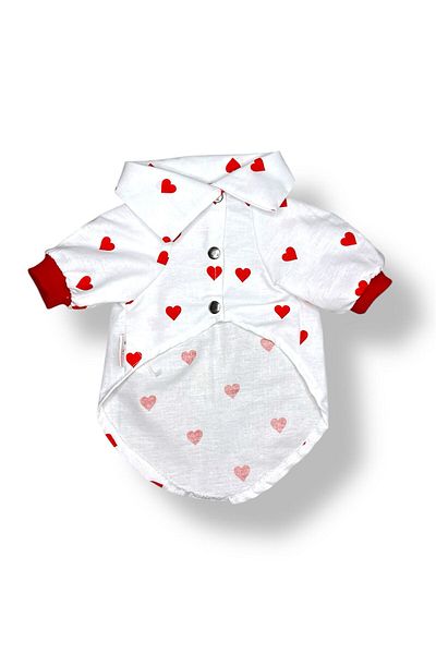 PetiliDünya Love Shirt 100% Cotton Summer Dog Shirt Cat Shirt