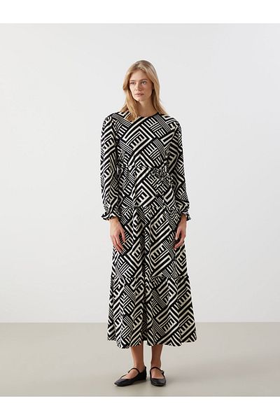 LC Waikiki Lcw Femei S5er46c8 Uk.elb,veta Negru Imprimat