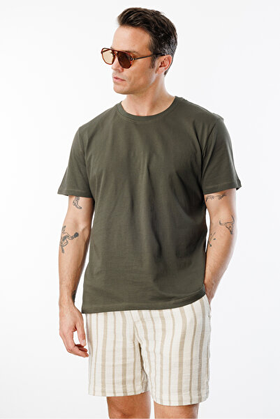 GENIUS STORE Tricou pentru bărbați, 100% bumbac, cu croiala normală, cu decolteu, tricou de bază