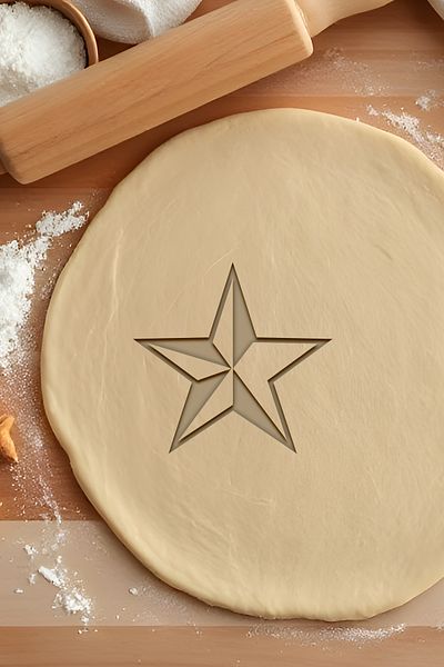 oalpo Star Cookie Mold, Dough Shaper, Biscuit Mold, Easy Cutting Tip