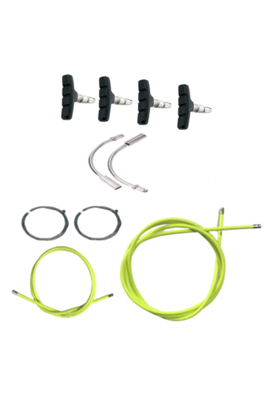 HSGL Bisiklet Fren Neon Sarı Kablo Tel Papuç Pipo Set