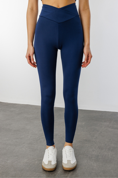 GENIUS STORE Çapraz Bel Detaylı Cross Waist KadınTayt ÇAPRAZ-TAYT