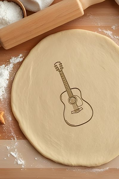 oalpo Acoustic Guitar Cookie Mold, Dough Shaper, Biscuit Mold, Easy Cutting Tip
